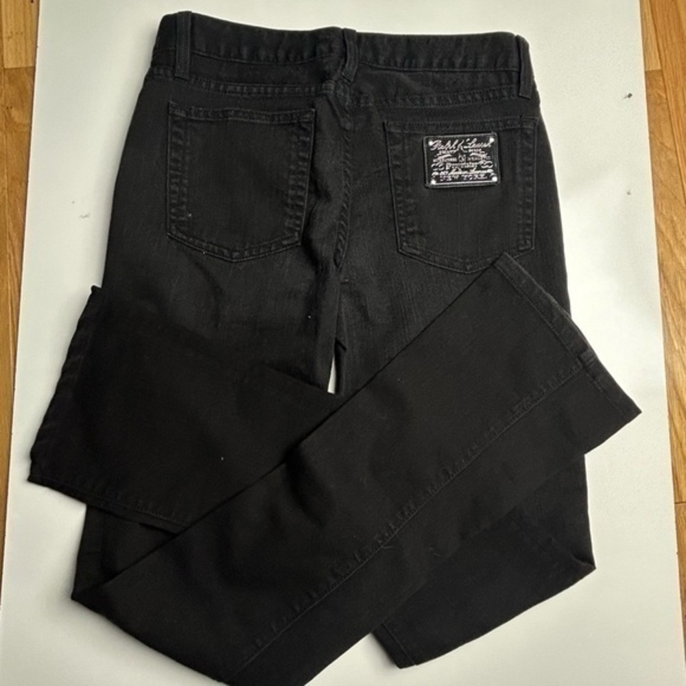 Ralph Lauren 380 black jeans silver plate logo - Picture 4 of 8